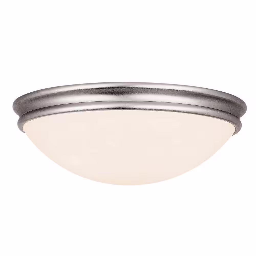 Access Lighting Atom 14 in. 3-Light Brushed Steel Flush Mount