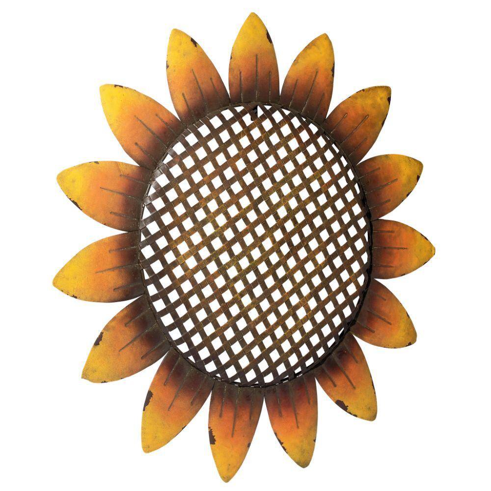 Design Toscano 33 in. x 33 in. Van Grow Supersized Sunflower Wall Sculpture