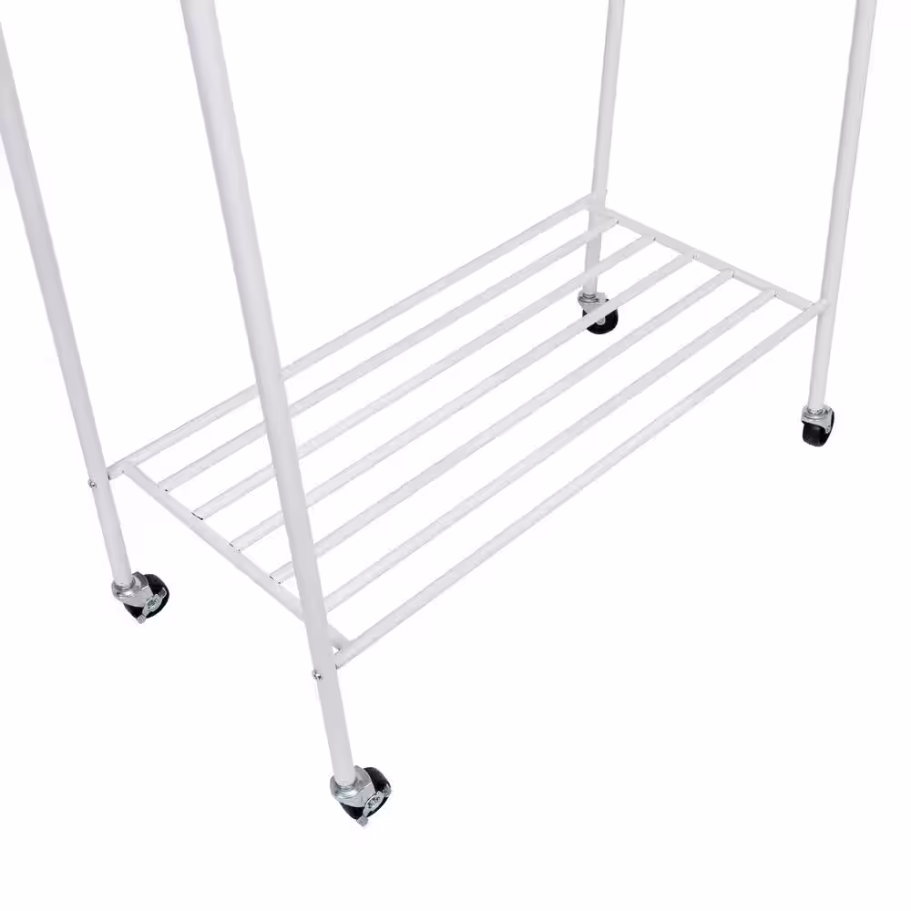 Honey-Can-Do White Steel Clothes Rack 30.75 in. W x 68.11 in. H