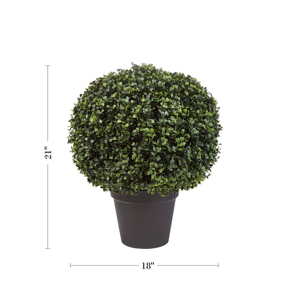 Pure Garden 23 in. Artificial Realistic Faux Boxwood Topiary