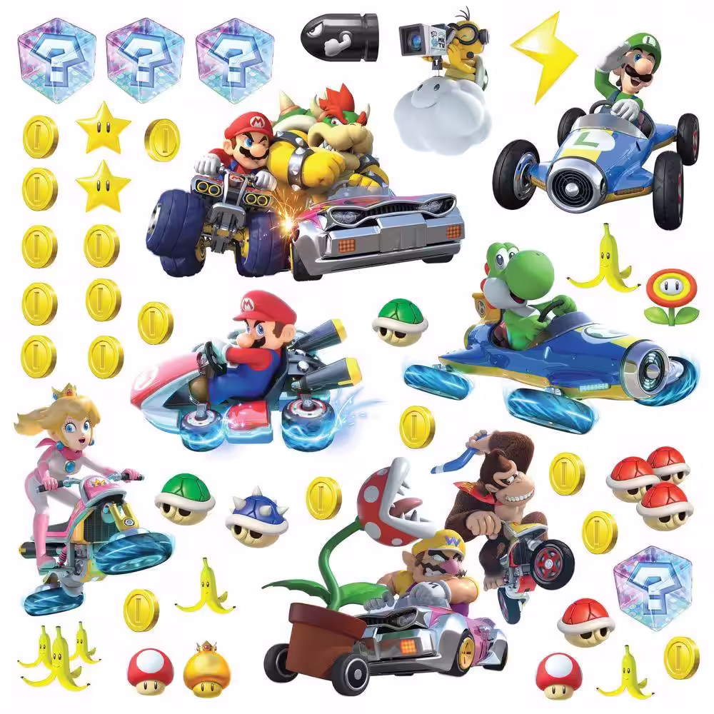 RoomMates 5 in. x 11.5 in. Mario Kart 8 Peel and Stick Wall Decal