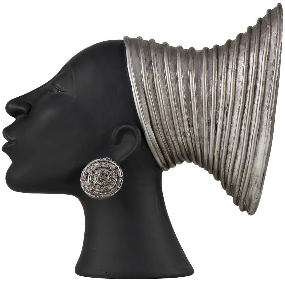 Litton Lane Black Resin African Woman Sculpture