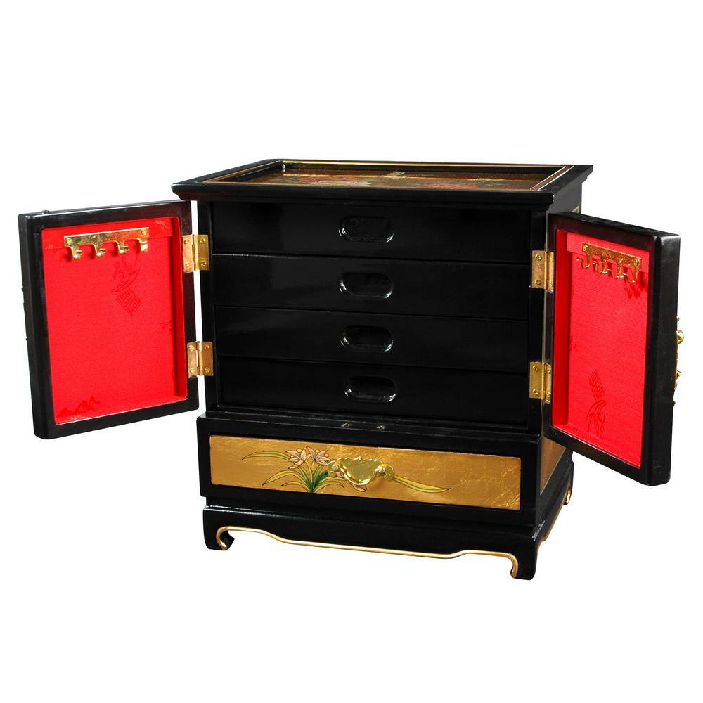 Oriental Furniture Gold Empress Crackle Jewel Box