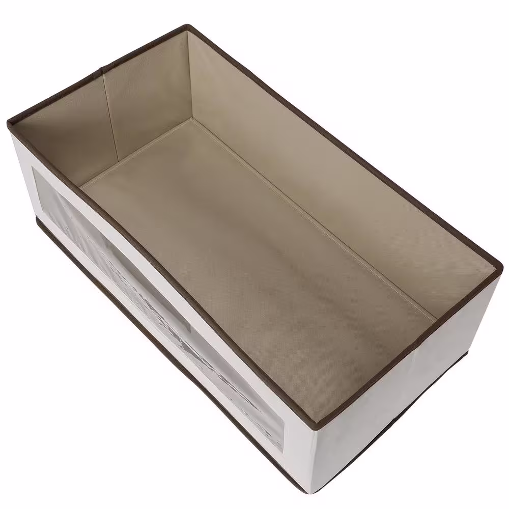 Household Essentials 8 in. H x 24.25 in. W x 8 in. D Off White Canvas Cube Storage Bin