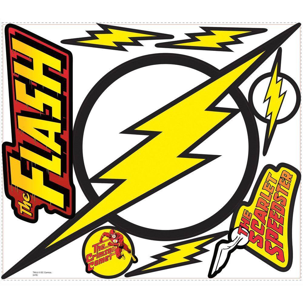 RoomMates 5 in. x 19 in. Classic Flash Logo Peel and Stick Giant Wall Decals