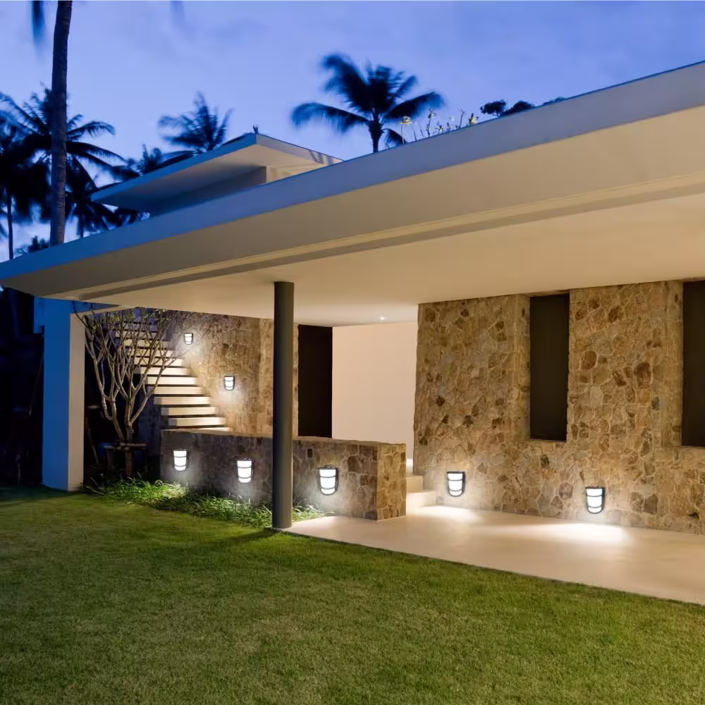 Commercial Electric 60-Watt Equivalent Integrated LED Bronze Dusk to Dawn Photocell Sensor Half Moon Security Outdoor Wall Pack Light 5000K