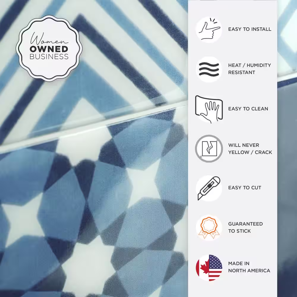 smart tiles Vintage Calvi Blue 9 in. x 9 in. Vinyl Peel and Stick Tile (2.22 sq. ft. / 4 pack)