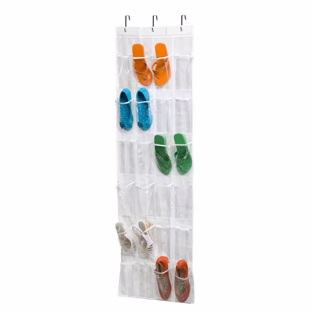 Honey-Can-Do 64 in. H 12-Pair clear Plastic Hanging Shoe Organizer