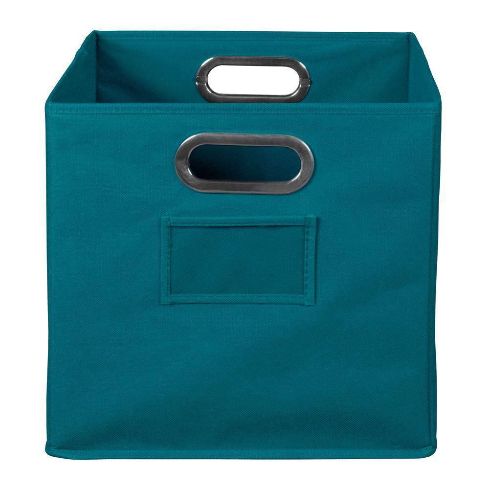 Regency 12 in. H x 12 in. W x 12 in. D Teal Fabric Cube Storage Bin