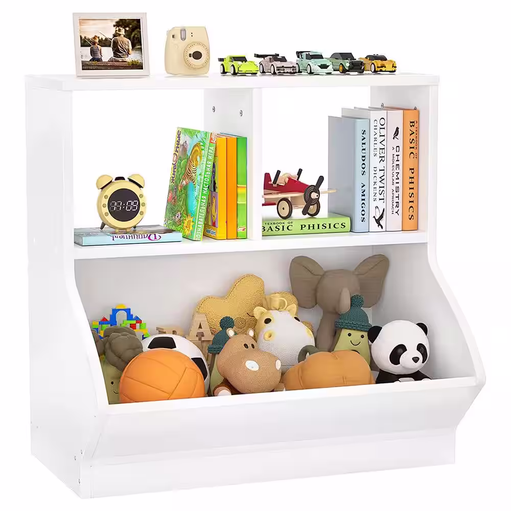 None 24.6 in. H x 26.4 in. W x 11.8 in. D White Wood 3-Cube Organizer