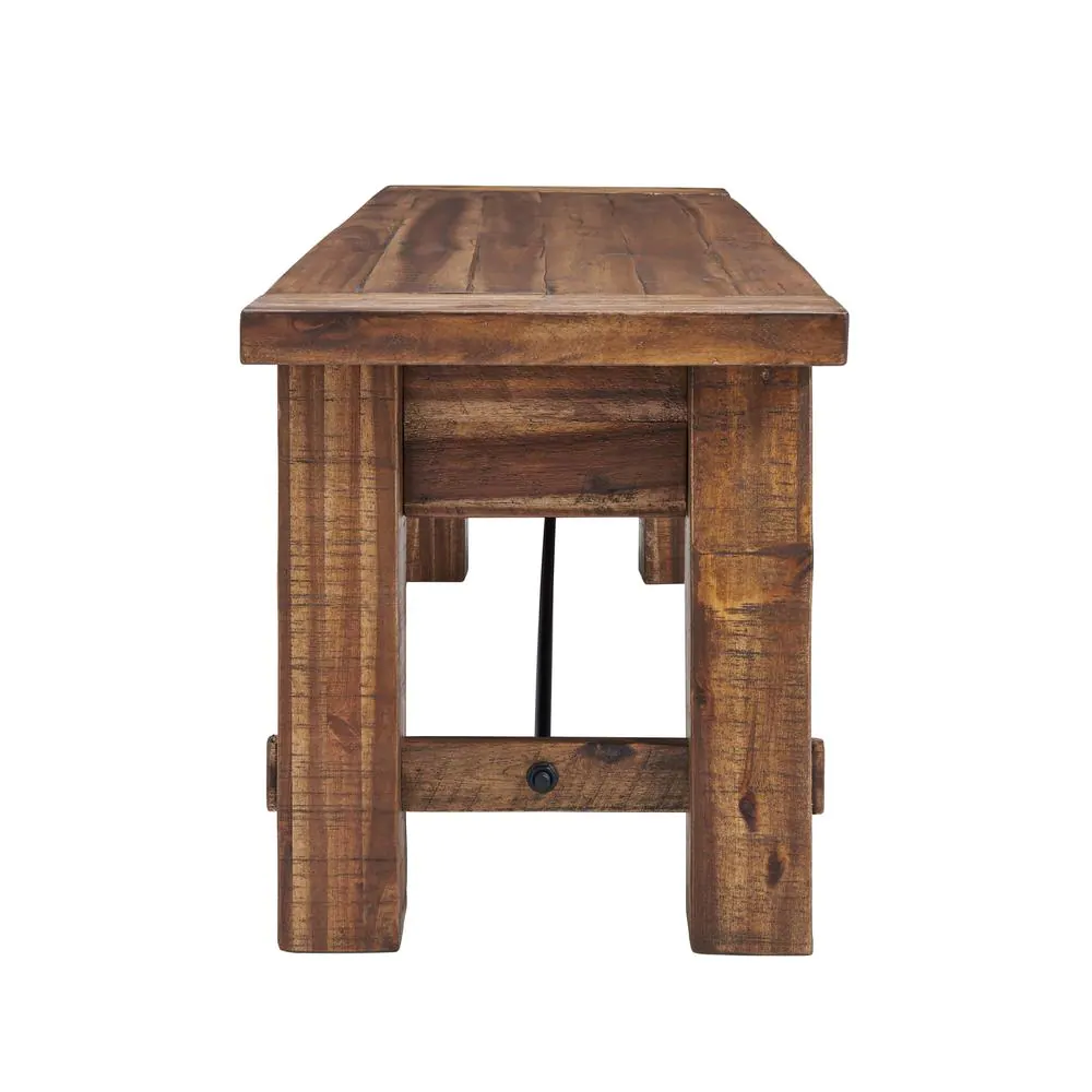 Alaterre Furniture 60 in. L Durango Brown Wood Entryway/Dining Bench