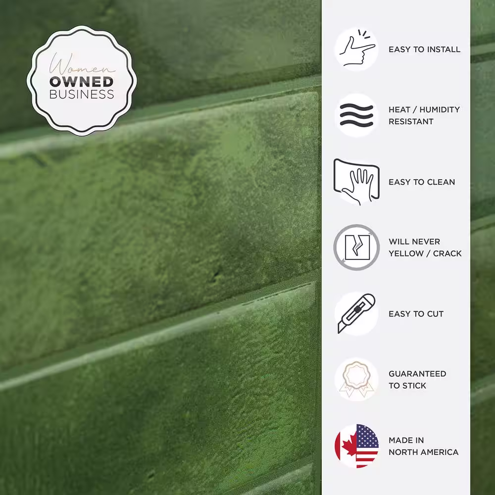 smart tiles Morocco Sefrou Green 11.43 in. x 9 in. Vinyl Peel and Stick Tile (2.84 sq. ft./ 4-Pack)