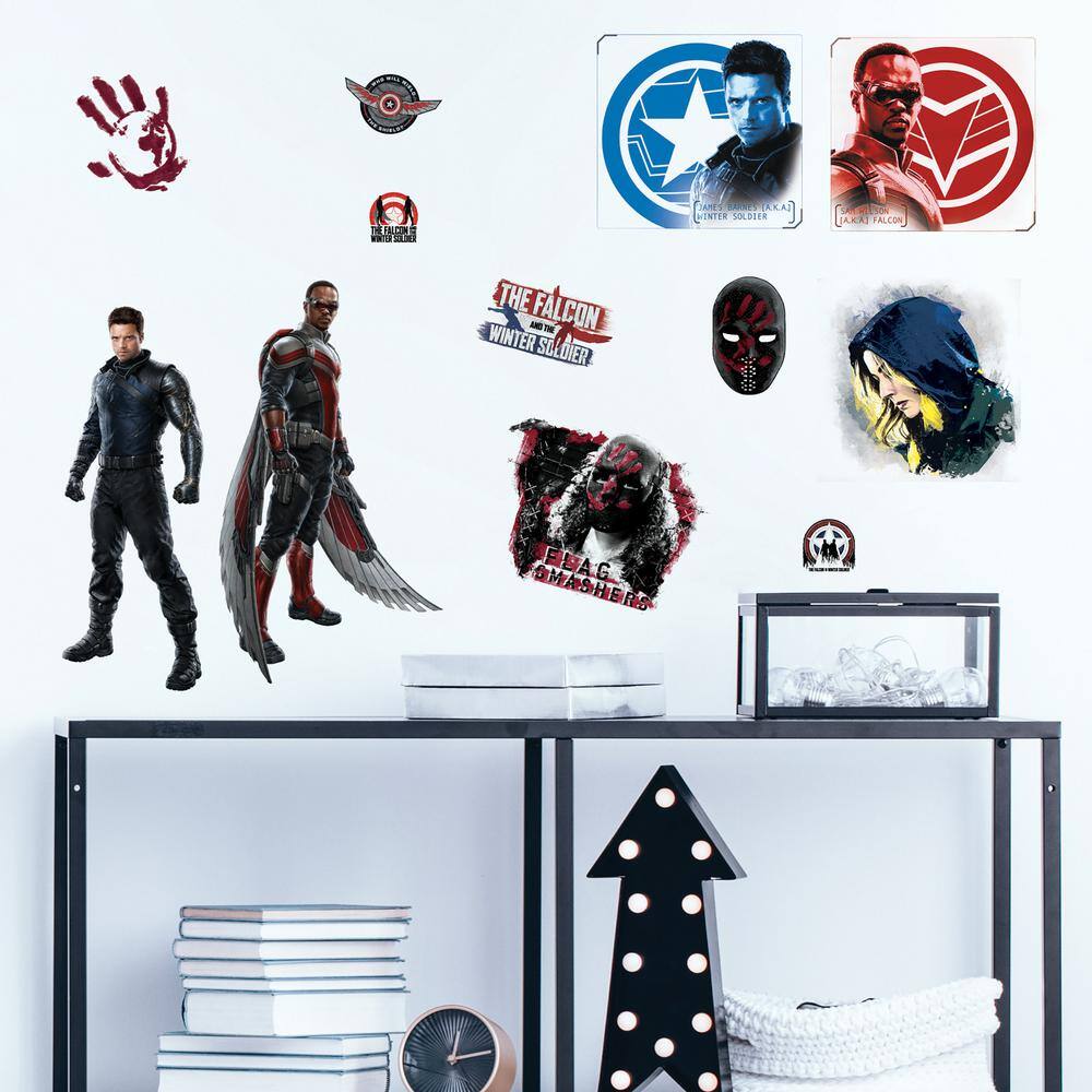 RoomMates Red and Blue and Black Falcon and The Winter Soldier Wall Decals