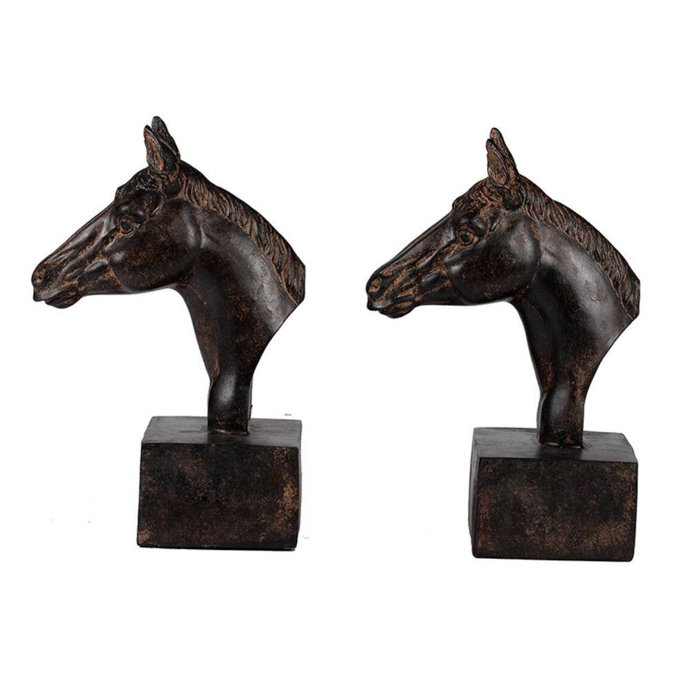 A and B Home Horse Brown Bookends (Set of 2)