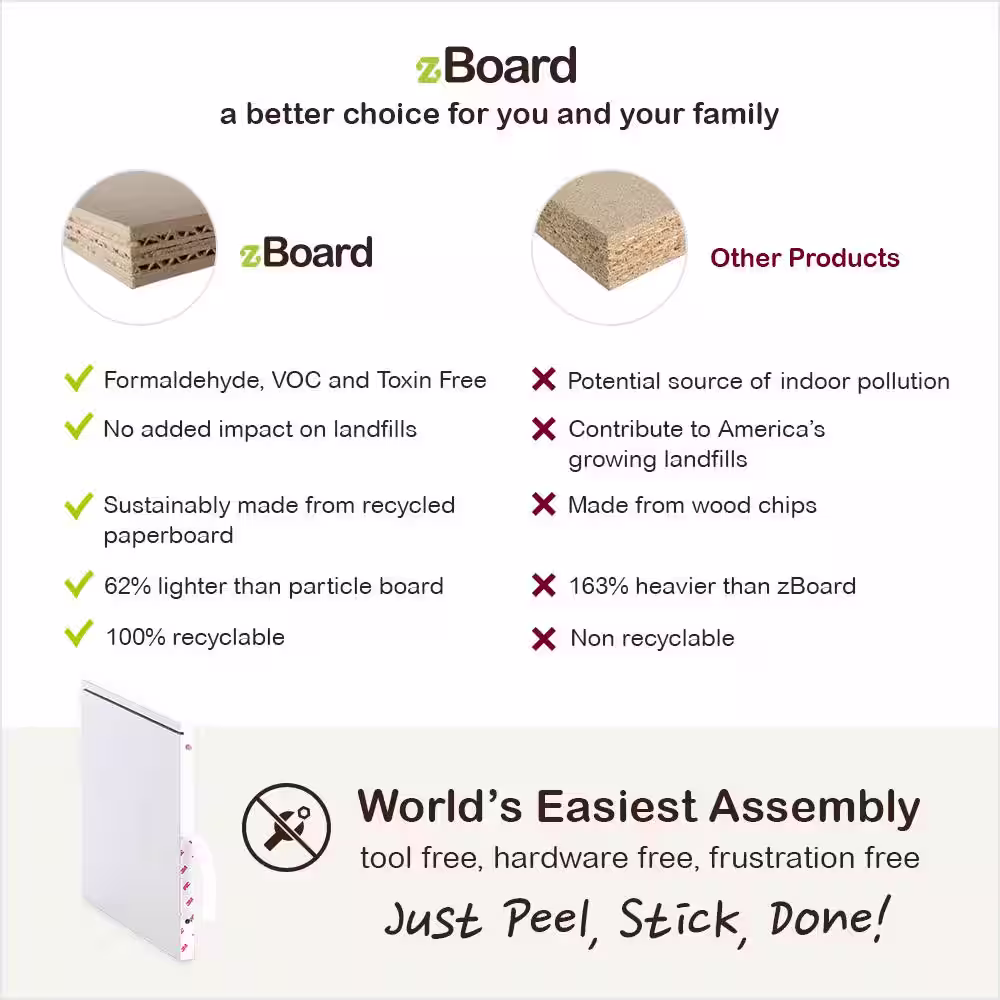 Way Basics 15.5 in. H x 22.8 in. W x 11.3 in. D White Recycled Materials 1-Cube Organizer