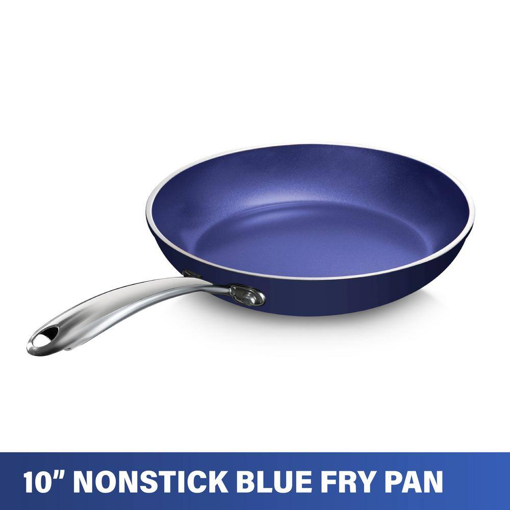GRANITESTONE Classic Blue 10 in. Aluminum Ultra-Durable Non-Stick Diamond Infused Round Fry Pan