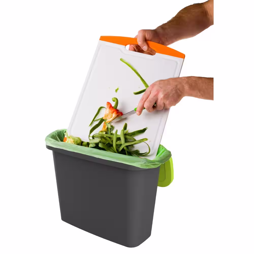 RSI 2.4 Gal. Portable Kitchen Compost Caddie with Corn Bags