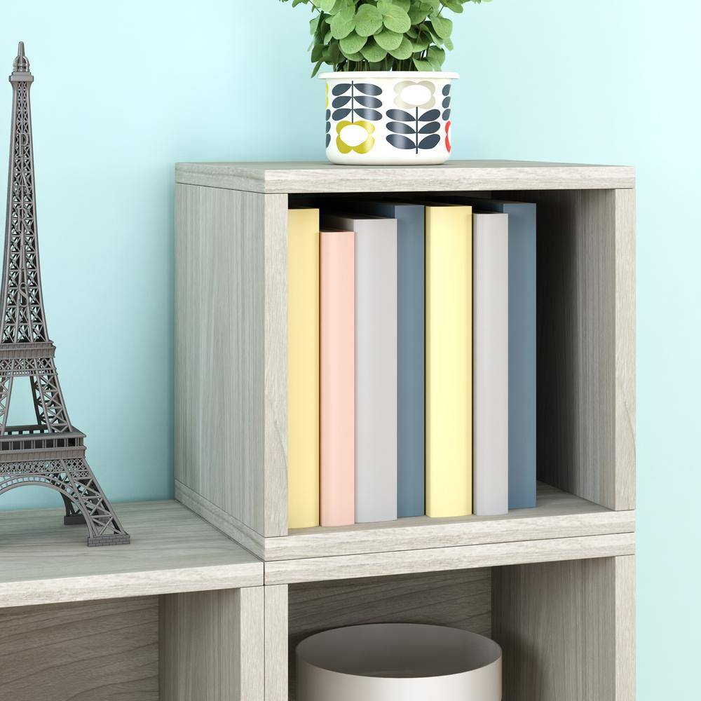 Way Basics 12.6 in. H x 13.4 in. W x 11.2 in D Aspen Gray zBoard Paperboard Single Stackable Open Cube Organizer
