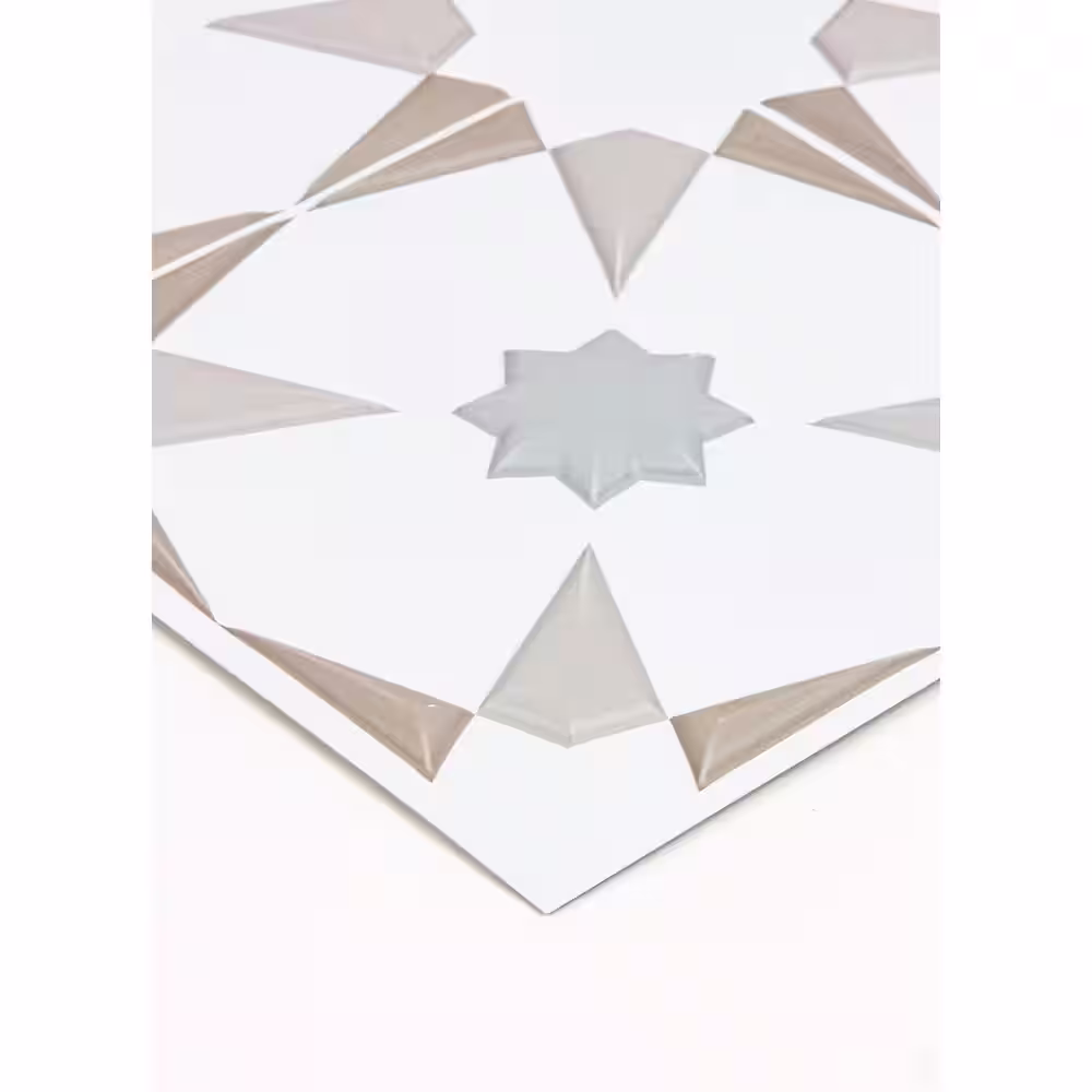 InHome Off-White Vega W 10 in. x H 10 in. Embossed PVC Peel and Stick Tile Backsplash (2.7 sq. ft./pack)