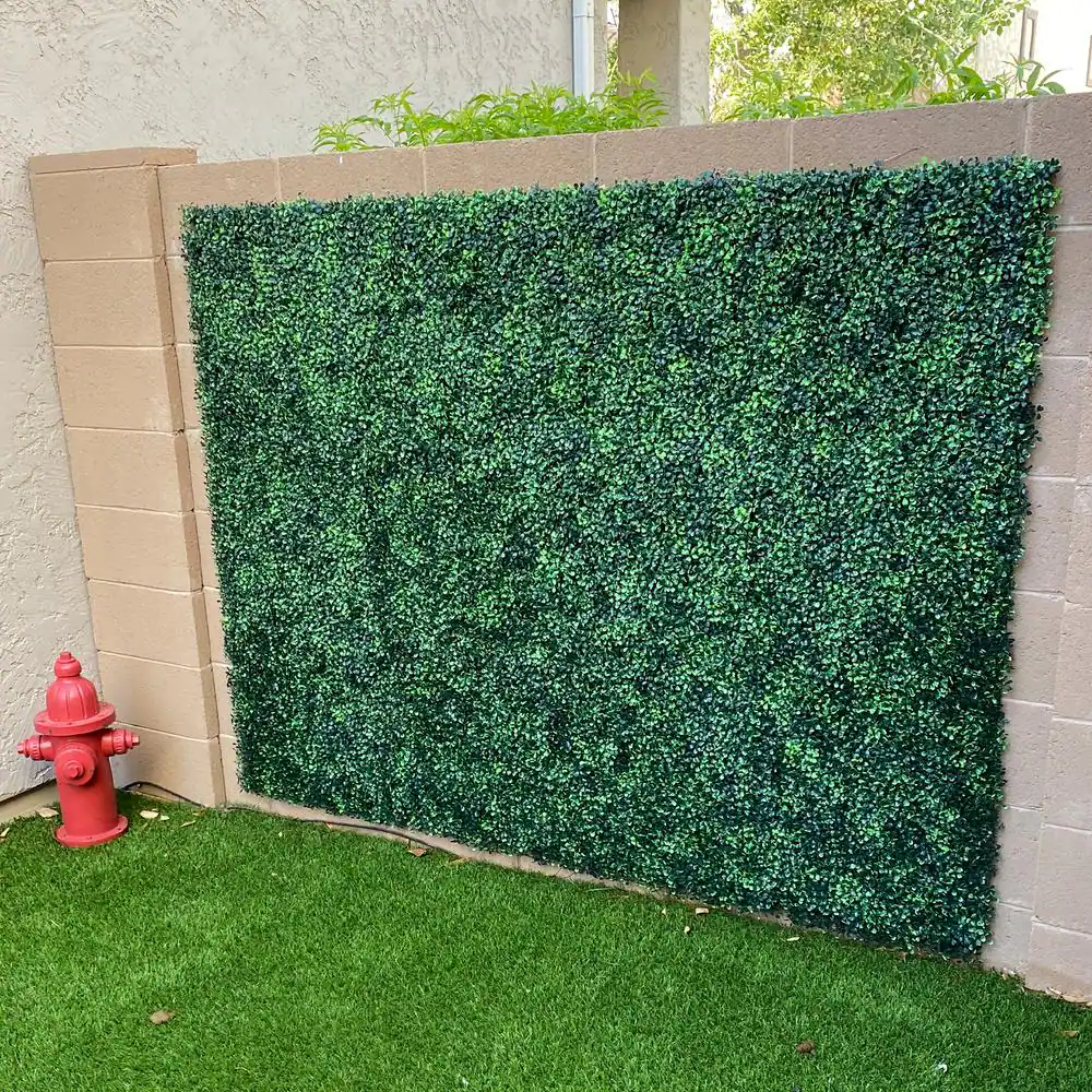 None 12- Pieces Artificial Grass Wall Panels 20 in. x 20 in. Boxwood Panels Topiary Boxwood Hedge Wall Backdrop Grass Wall