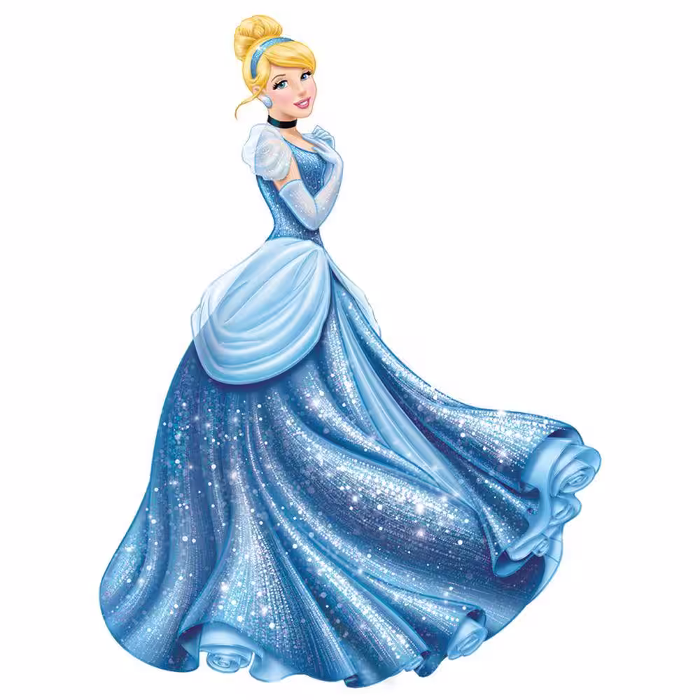 RoomMates 18 in. x 40 in. Disney Princess - Cinderella Glamour 18-Piece Peel and Stick Giant Wall Decal
