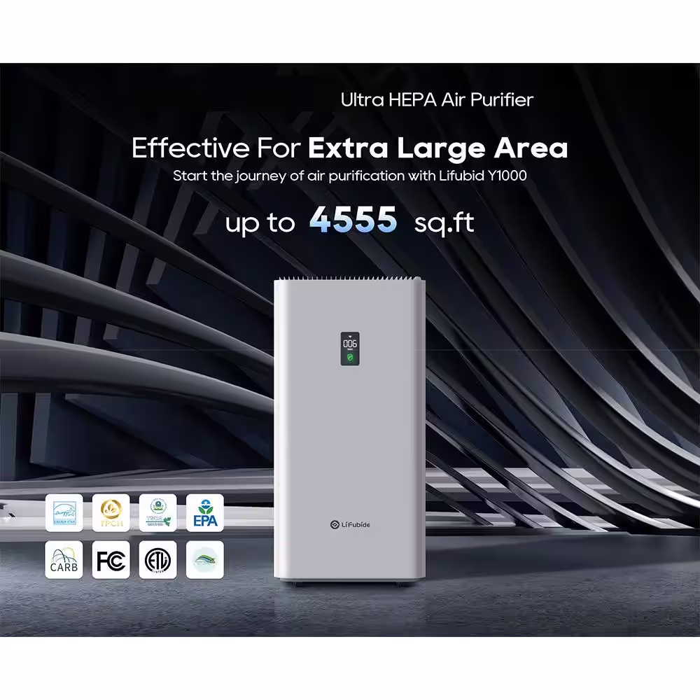 Edendirect 4555 Sq. Ft. HEPA - True Whole House Air Purifier in White with Automatic Shutoff and Washable Filter