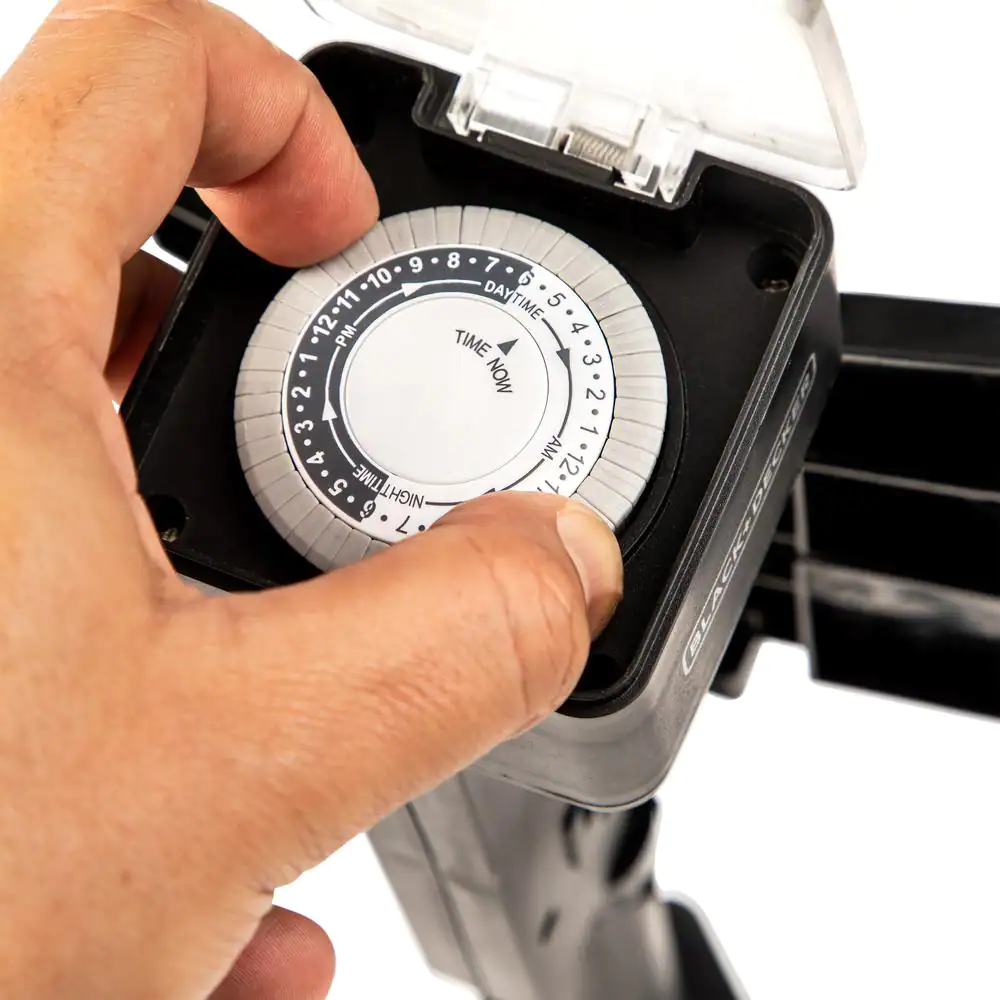 BLACK+DECKER Garden Stake 6 Grounded Outlets Tools Timer Waterproof Outlet Timer for Lights