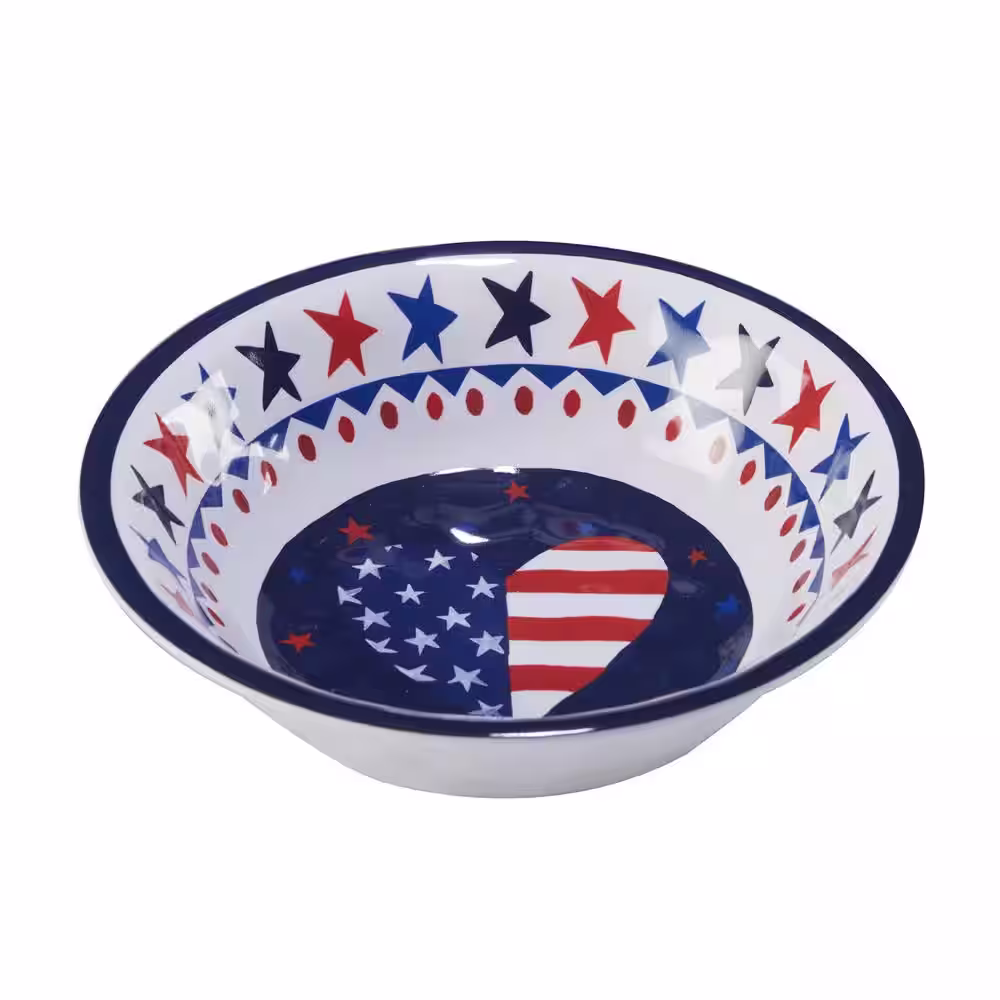 Certified International Stars and Stripes Serving Set 22 fl. oz. Assorted Colors Melamine Bowls (Set of 5)