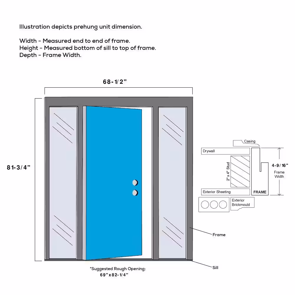 MMI Door 64 in. x 80 in. Left-Hand Inswing Rain Glass Black Fiberglass Prehung Front Door on 4-9/16 in. Frame