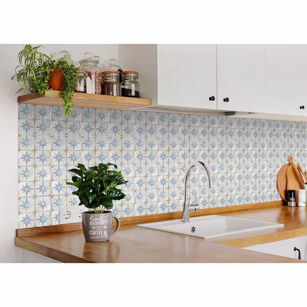None Blue and White R5 12 in. x 12 in. Vinyl Peel and Stick Tile (24-Tiles, 24 sq. ft./Pack)