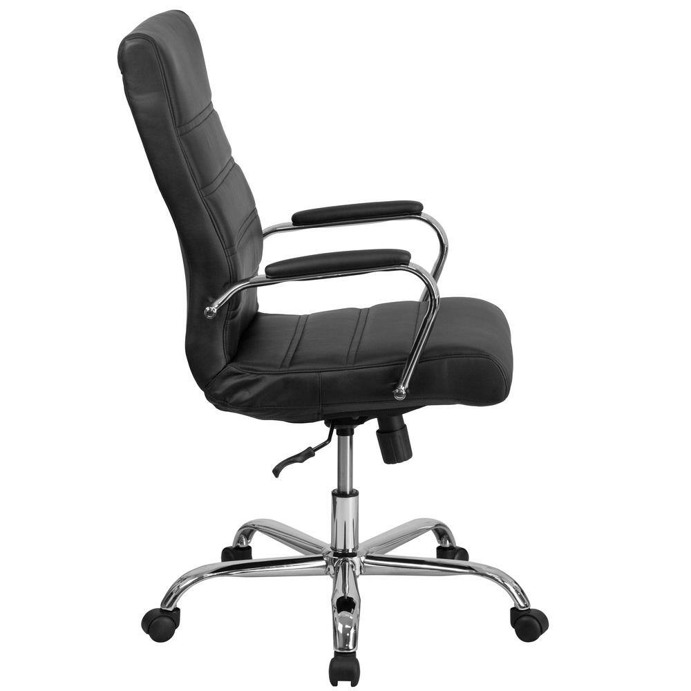 Flash Furniture Faux Leather Swivel Ergonomic Office Chair in Black