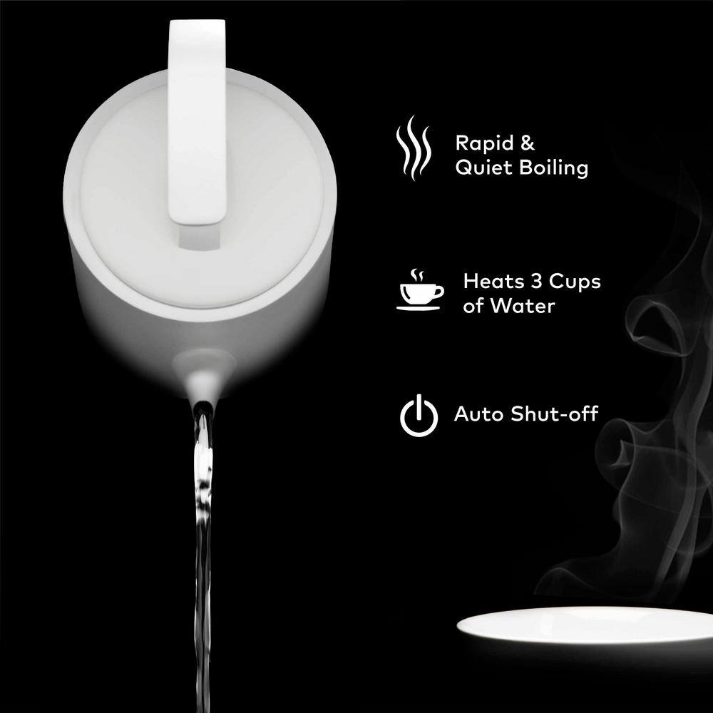 None Matte White Electric Lightweight Pour-Over Kettle for Coffee And Tea [Number of cups-3]