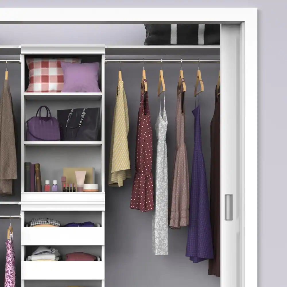 ClosetMaid 36.02 in. W White Modular Storage Shelf and Hang Rod Kit Wood Closet System